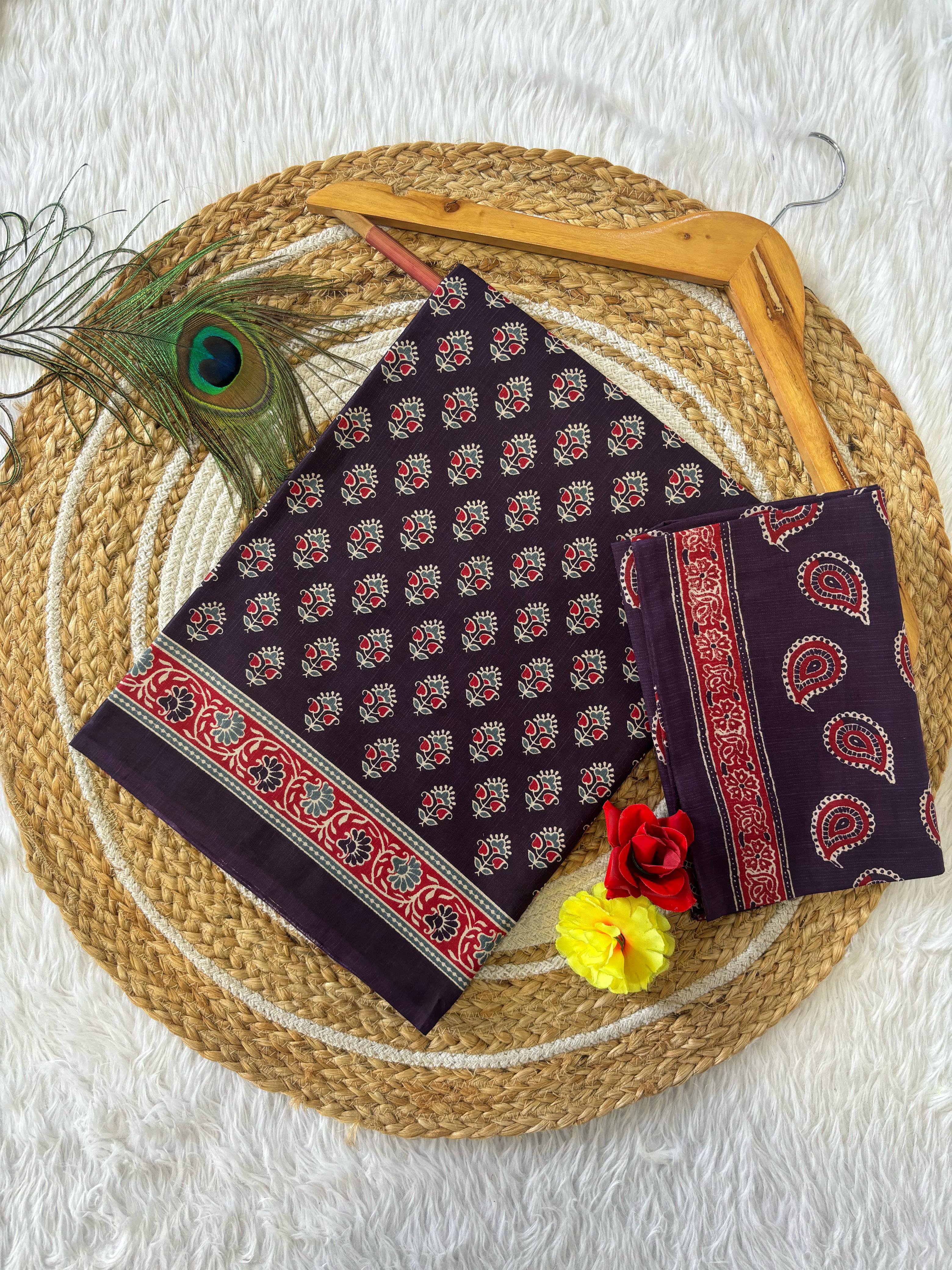 Beautiful Pure Heavy Mul Cotton Saree with Blouse