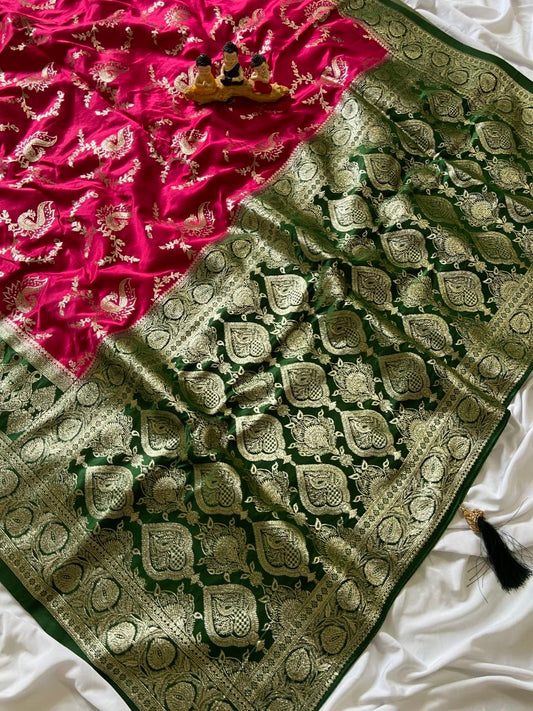 Royal Red Pure Banarasi Silk Bridal Saree | Royal Gold Zari Weaving