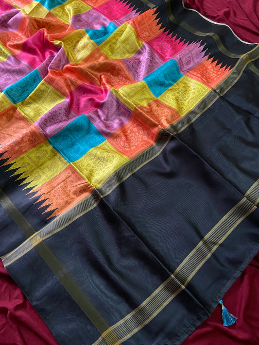 Premium Multi Soft Tussar Silk Festive Saree