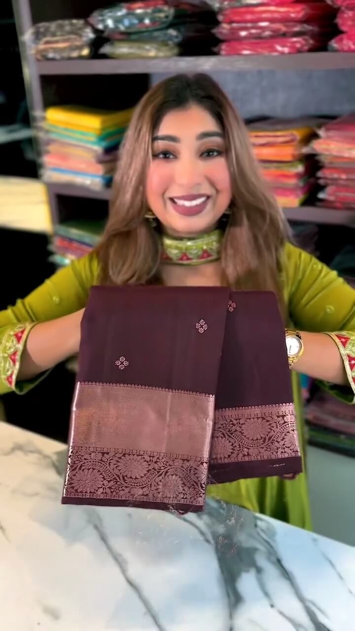 Festive Wine Soft Banarasi Silk Saree with Winsome Blouse Piece