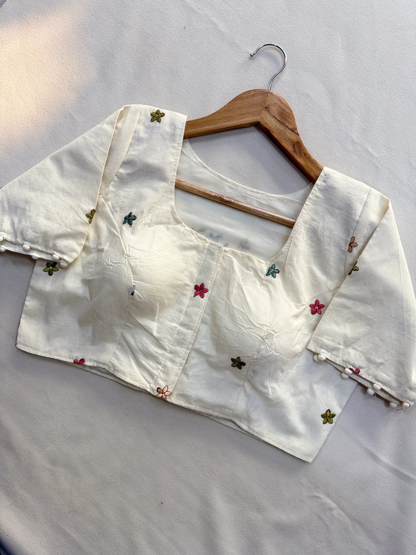 Yellow Pure Handloom Cotton Saree With Stitched Embroidery Blouse