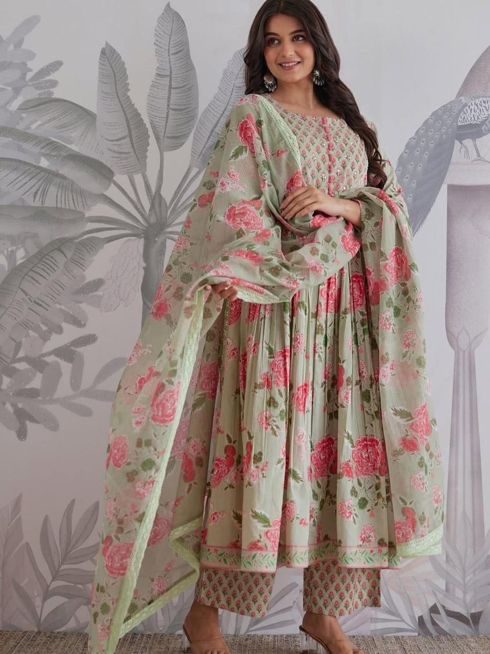 Designer Pure Jaipuri Cotton Ethnic Suit Set for Women