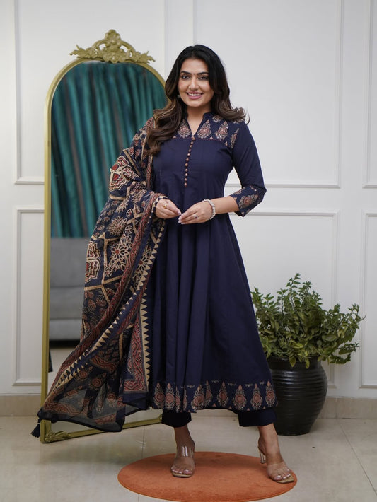 VERY STUNNING PURE MUL COTTON JAIPURI PRINT SUIT SET