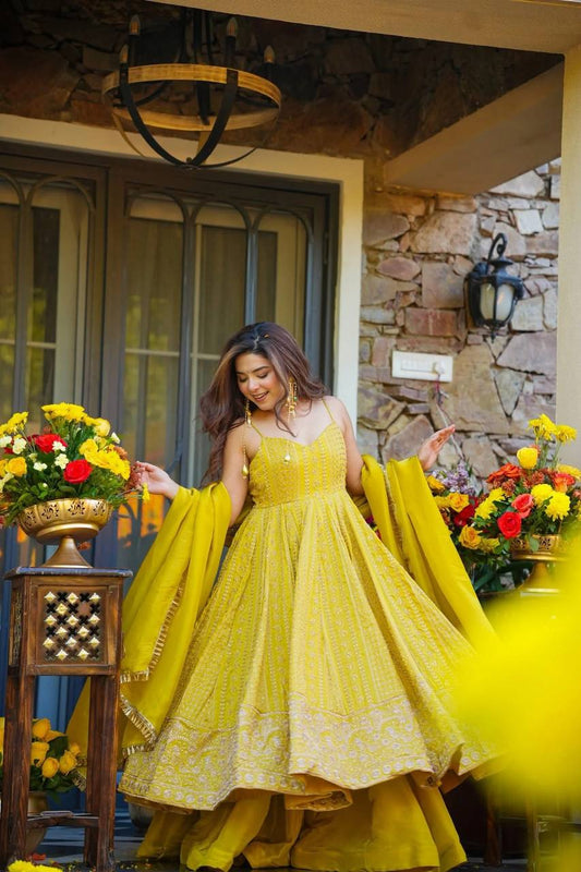Designer Yellow Wedding Wear Suit Set with Dupatta