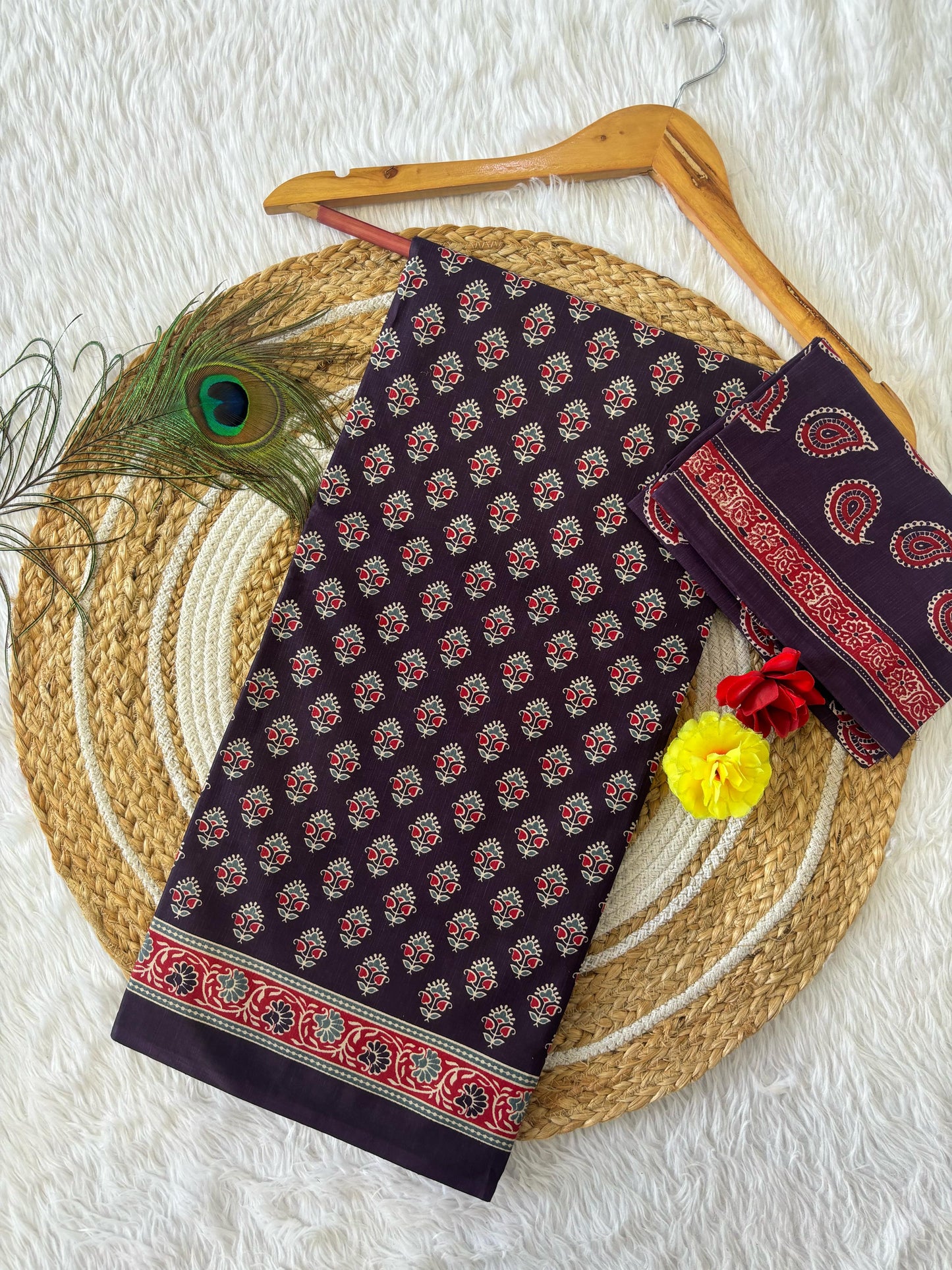 Beautiful Pure Heavy Mul Cotton Saree with Blouse