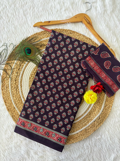 Beautiful Pure Heavy Mul Cotton Saree with Blouse