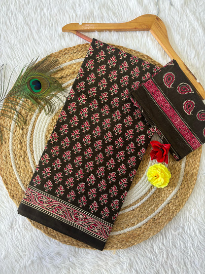 Attractive Pure Heavy Mul Cotton Saree with Blouse