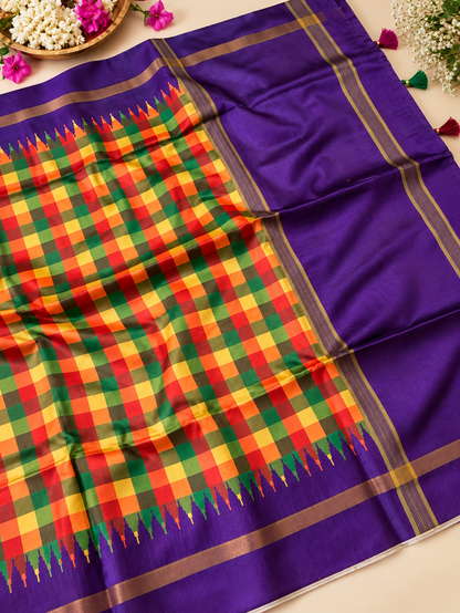 Classic Soft Tussar Silk Saree with Elegant Pallu & Tassels