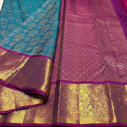 Gorgeous Banarasi Style Pure Kanjivaram Silk Jacquard Kanchipuram Pattu Saree