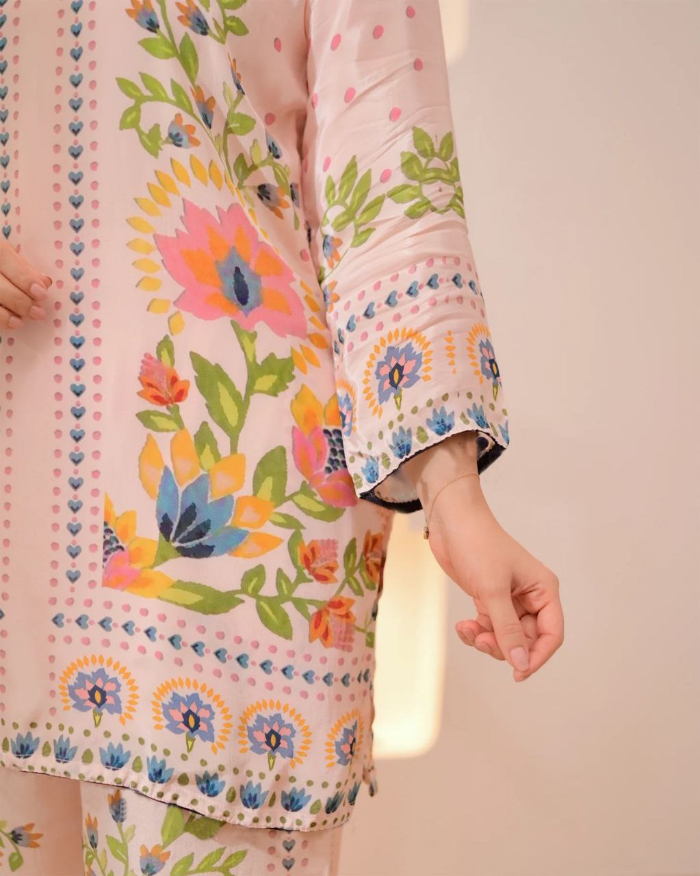 Very Beautiful Pink Soft Muslin Digital Printed Co-Ord Set