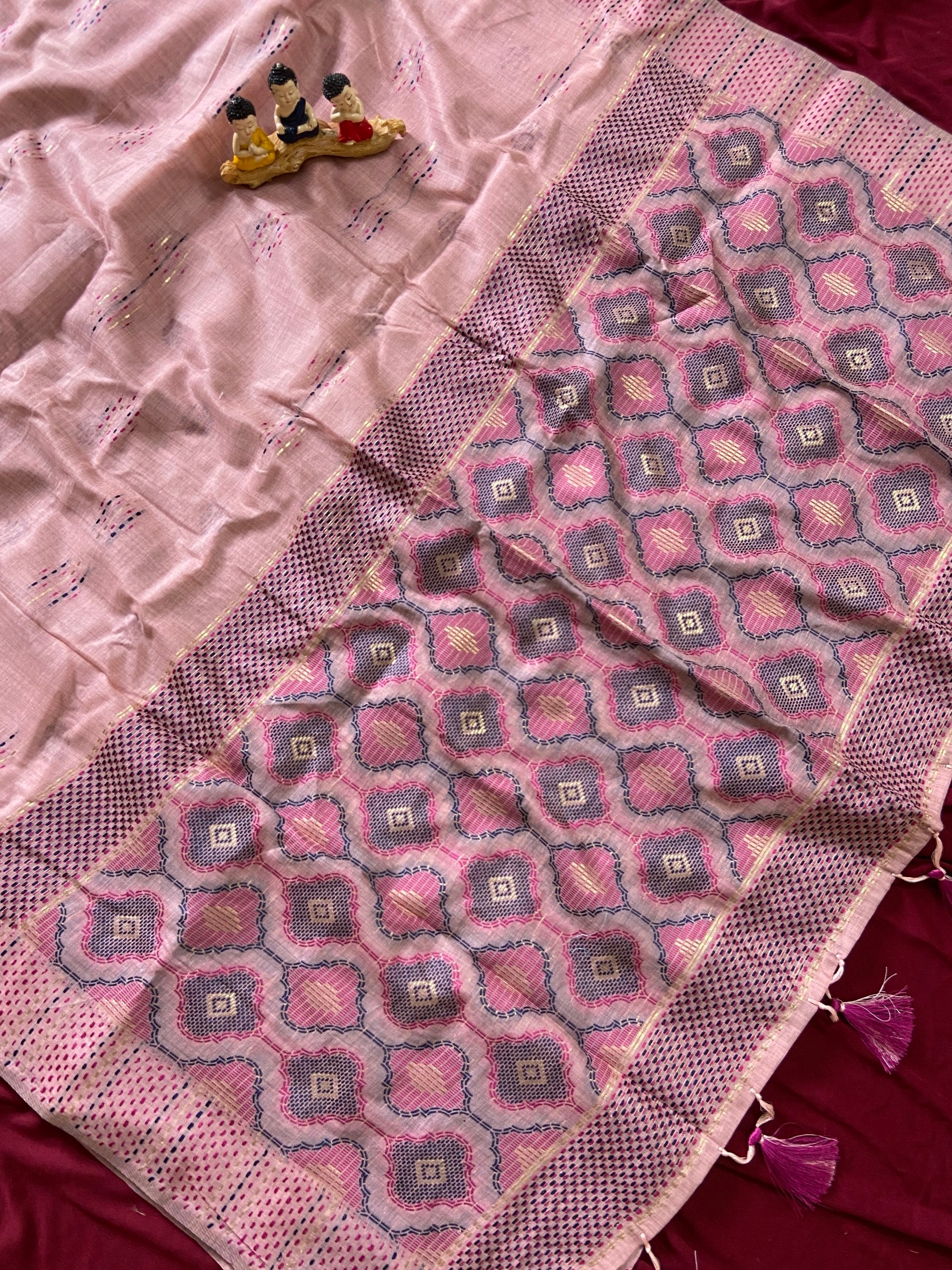 Very Beautiful Soft Muga Cotton Festive Saree