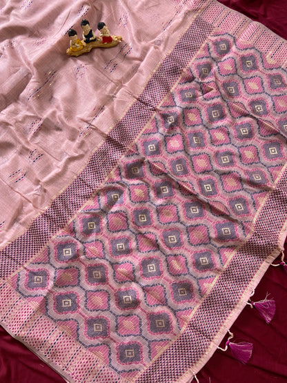 Very Beautiful Soft Muga Cotton Festive Saree