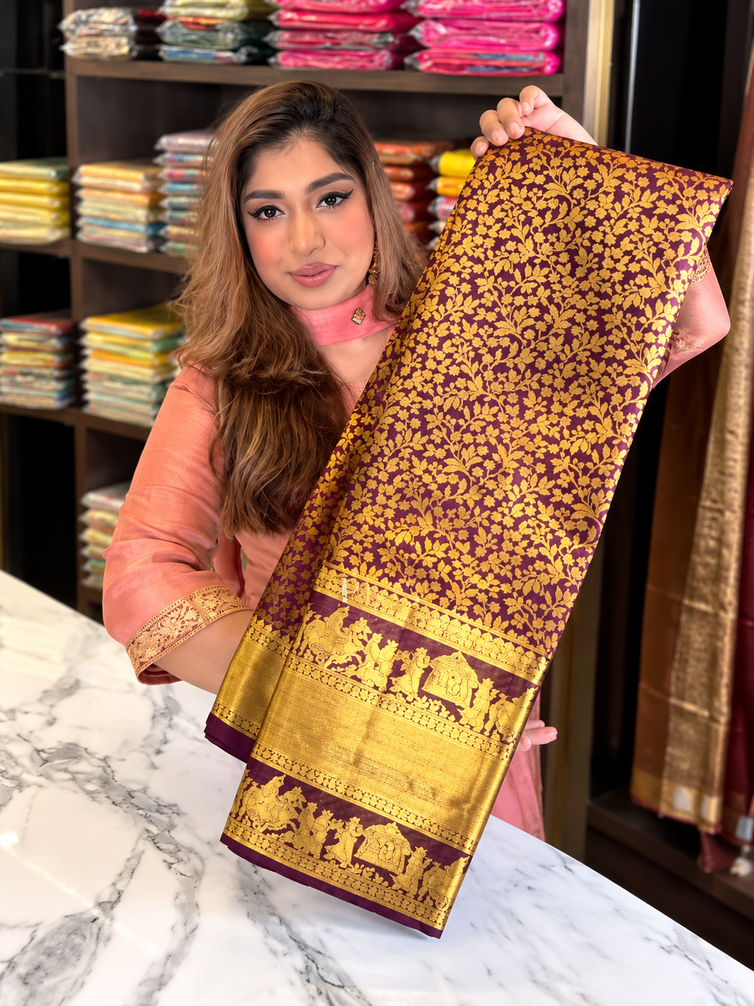 Festive Wine Purple Soft Banarasi Silk Saree With Delightful Blouse Piece