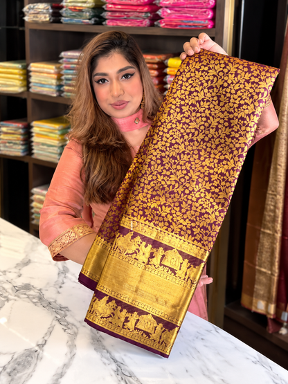 Festive Wine Purple Soft Banarasi Silk Saree With Delightful Blouse Piece