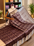 Festive Wine Soft Banarasi Silk Saree with Elegant Blouse Piece