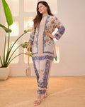 Very Beautiful Lavender Pastel Soft Muslin Printed Co-Ord Set