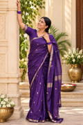 Royal Purple Maheshwari Soft Cotton Silk Festive Saree