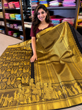 Divine Brown Soft Banarasi Silk Saree with Alluring Blouse Piece
