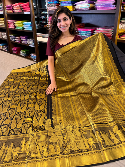 Divine Brown Soft Banarasi Silk Saree with Alluring Blouse Piece
