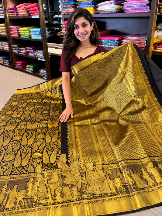 Divine Brown Soft Banarasi Silk Saree with Alluring Blouse Piece