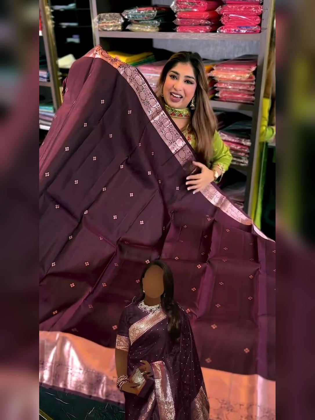 Festive Wine Soft Banarasi Silk Saree with Winsome Blouse Piece