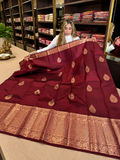Very Attractive Wine Soft Silk Saree With Evocative Blouse Piece