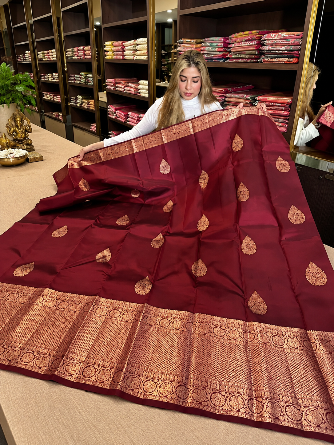 Very Attractive Wine Soft Silk Saree With Evocative Blouse Piece