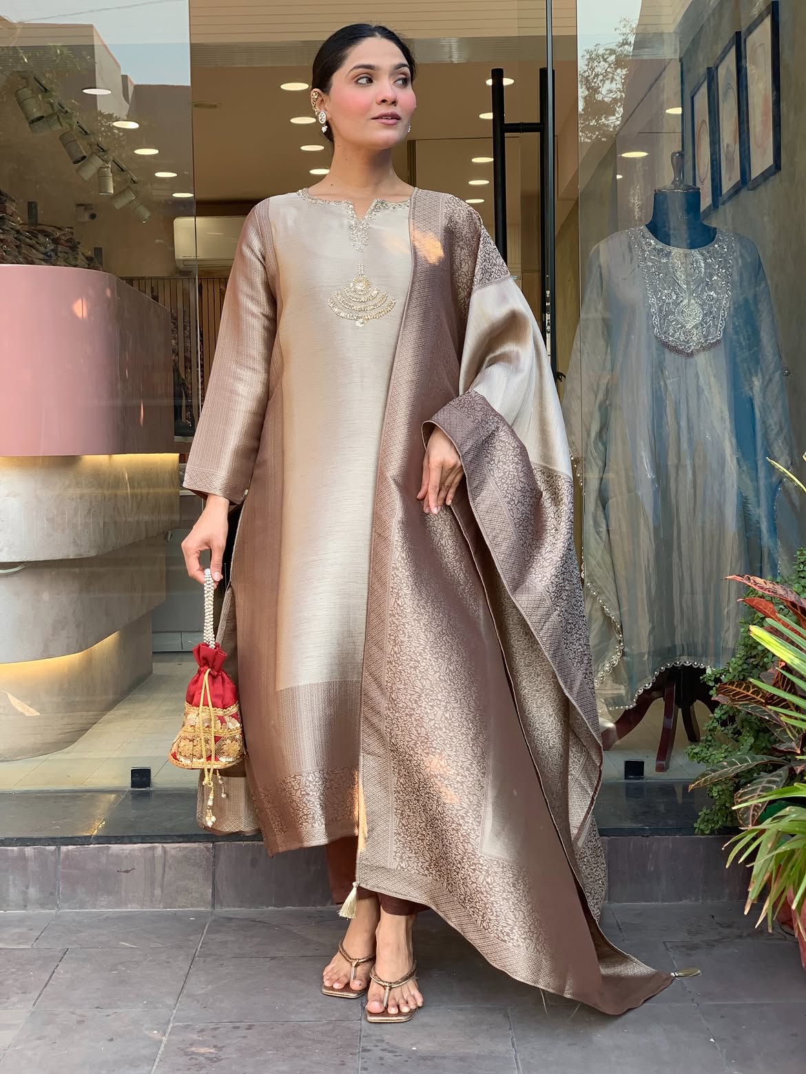 Very Gorgeous Pure Kanjivaram Tissue Silk Festive Suit Set