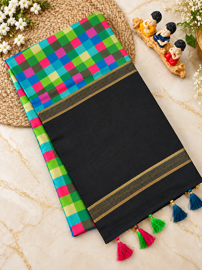 Marvellous Soft Tussar Silk Saree with Elegant Pallu & Tassels