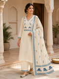 Elegant Pure Khadi Cotton Printed Salwar Suit with Sequence Handwork