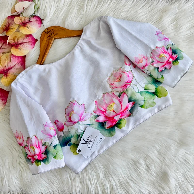 Beautiful - Black Handloom Cotton Saree With Havy Handwork Stitched Blouse