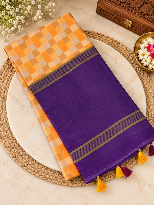 Traditional Soft Tussar Silk Saree with Elegant Pallu & Tassels