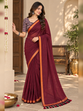 Tradition Maroon Handloom Cotton Saree