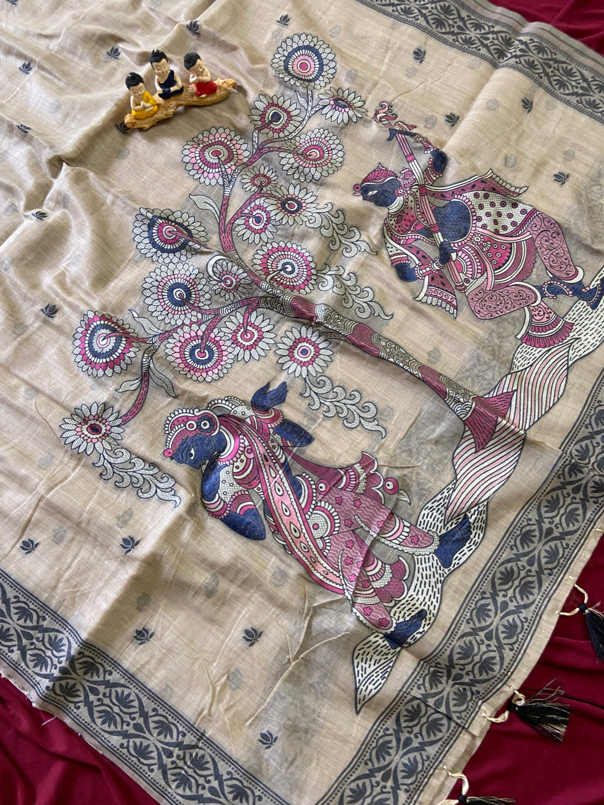 Vihana Royal Folk Art Soft Muga Cotton Saree
