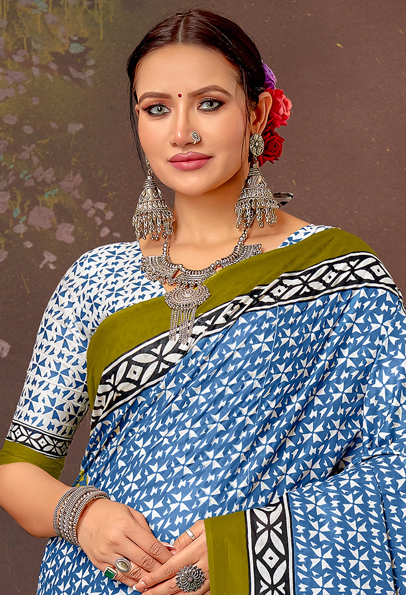 Gorgeous Pure Mul Cotton Saree with Bagru Handblock Prints