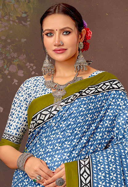 Gorgeous Pure Mul Cotton Saree with Bagru Handblock Prints