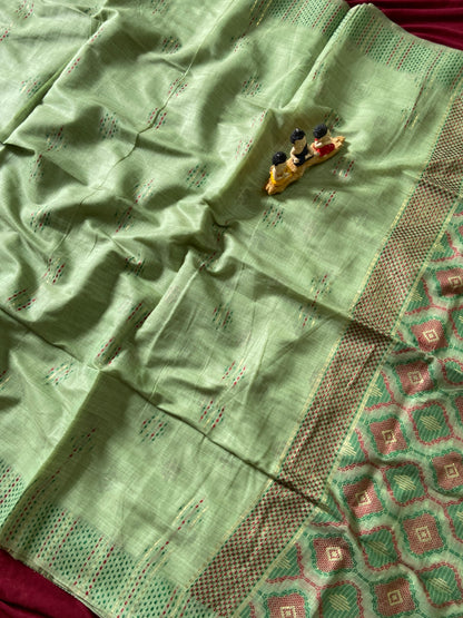 Elegant Soft Muga Cotton Festive Saree