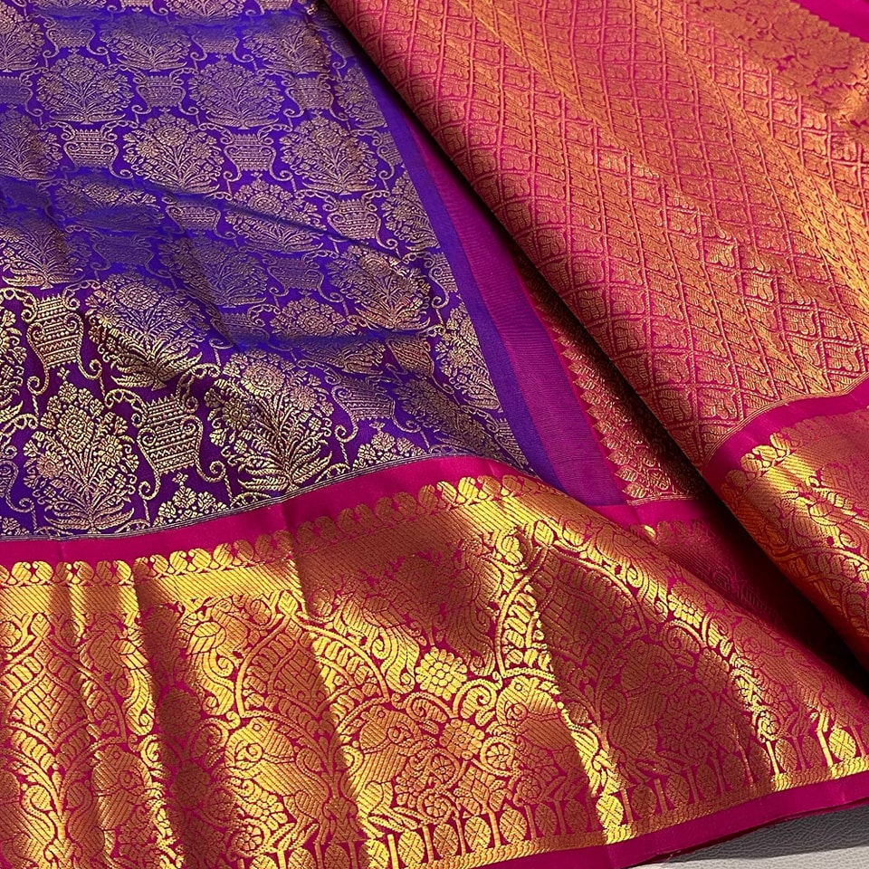 Magic Banarasi Style Pure Kanjivaram Silk Jacquard Kanchipuram Pattu Saree