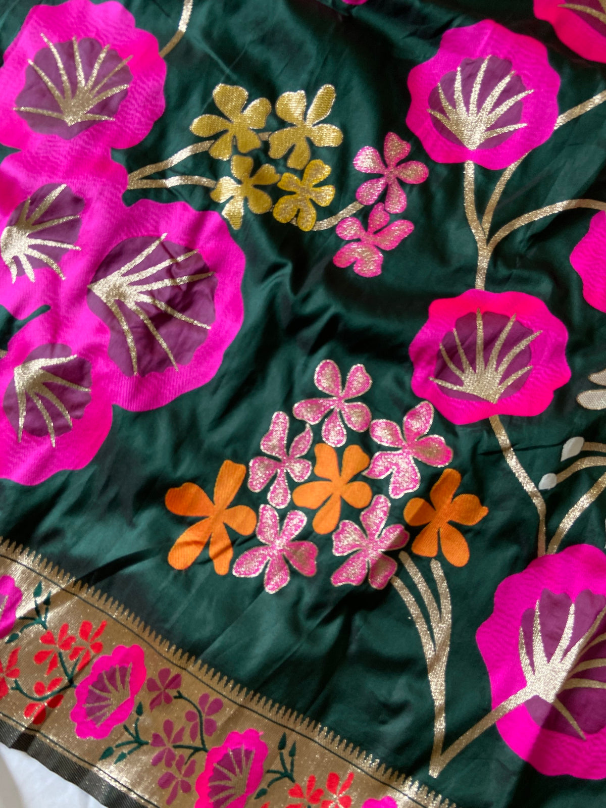 Elegant Bottle Green Soft Silk Saree with Zari Weaving and Tassels