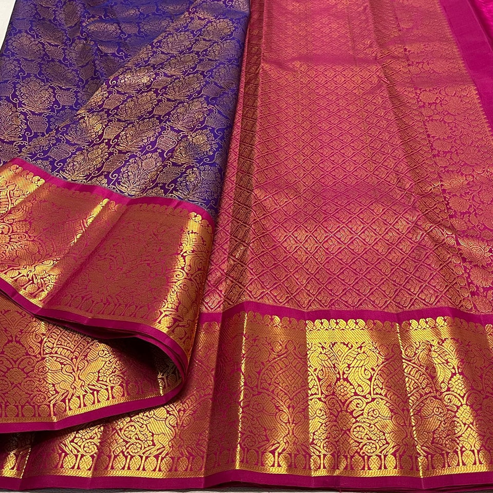 Magic Banarasi Style Pure Kanjivaram Silk Jacquard Kanchipuram Pattu Saree
