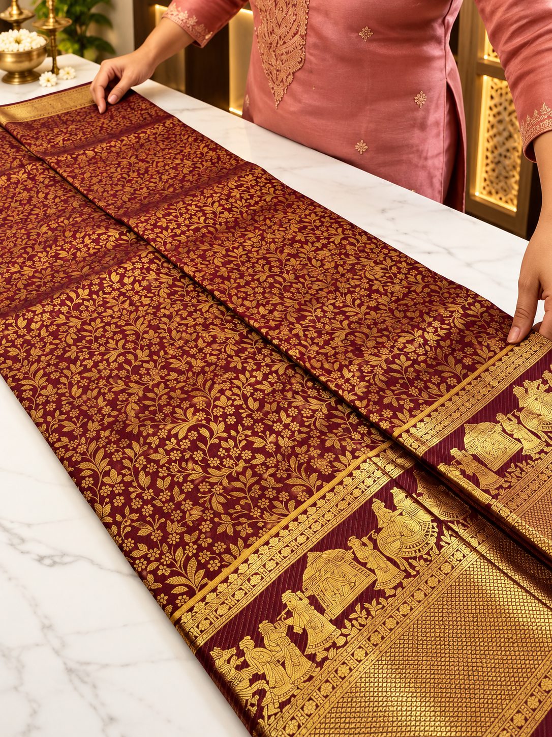 Festive Wine Purple Soft Banarasi Silk Saree With Delightful Blouse Piece