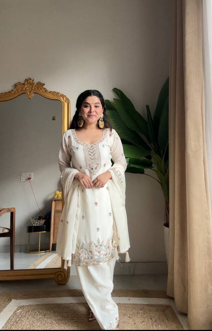 Premium Chinon Designer Suit Set with Dupatta for Woman