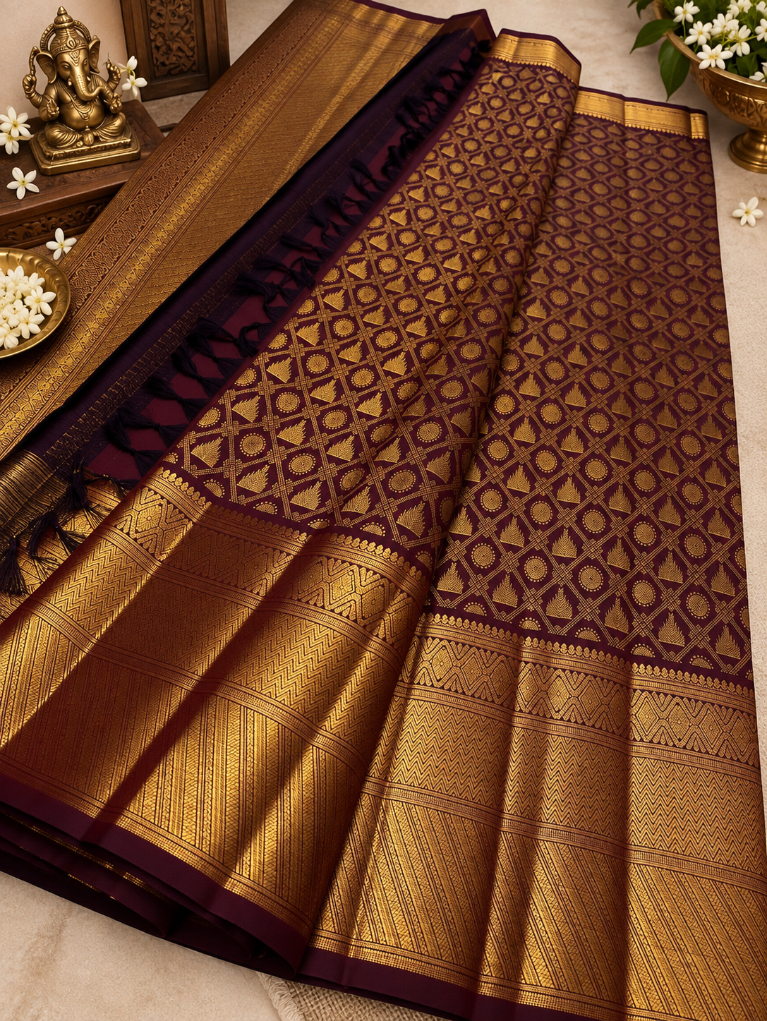 Premium Royal Maroon Soft Banarasi Silk Saree With Elegant Blouse Piece