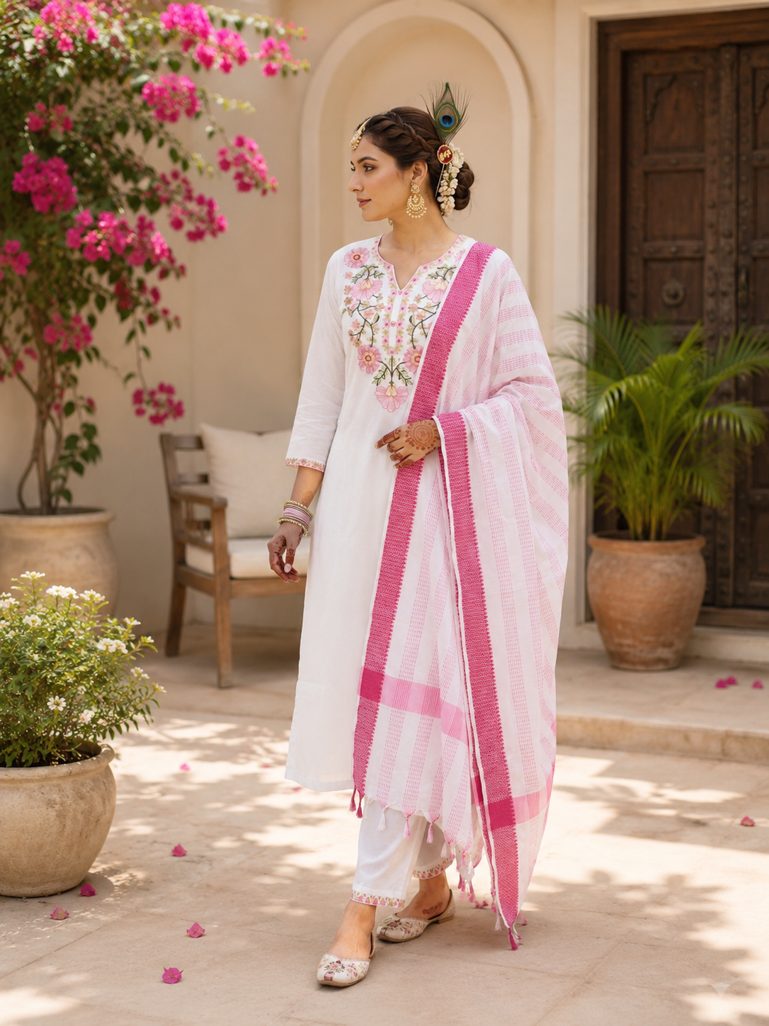 New Designer Premium Pure Khadi Cotton Embroidered Suit Set