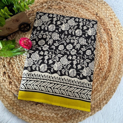 Beauty Pure Heavy Mul Cotton Saree with Bagru Handblock Print