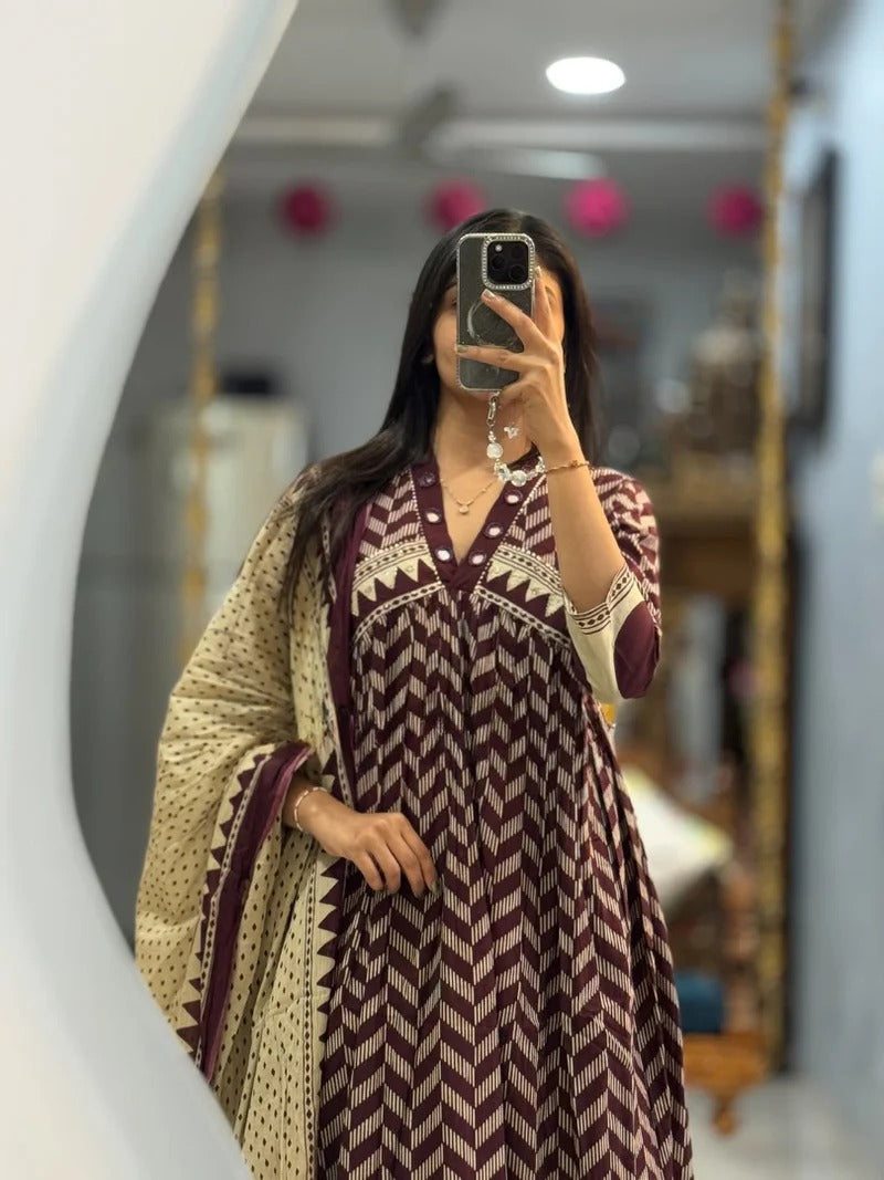 DESIGNER PURE MUL COTTON EMBROIDERY SUIT SET