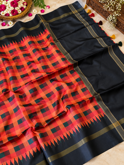 Festive Soft Tussar Silk Saree with Elegant Pallu & Tassels