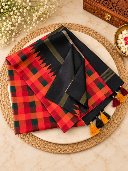 Festive Soft Tussar Silk Saree with Elegant Pallu & Tassels