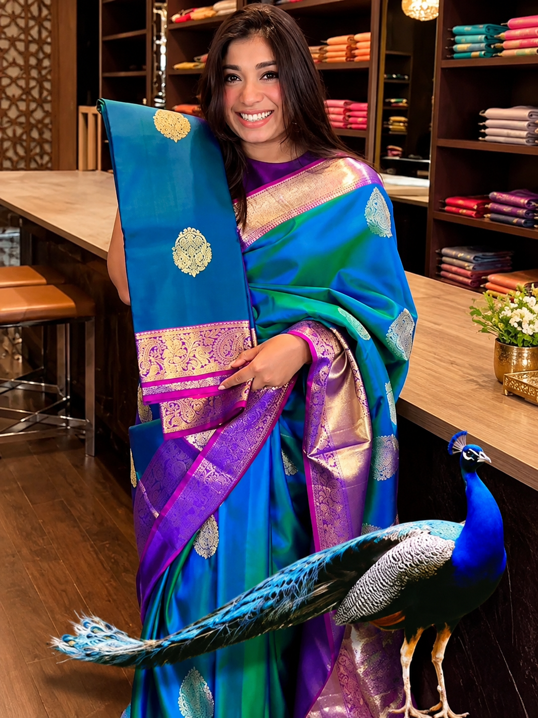 Lovely Blue Soft Silk Saree With Traditional Blouse Piece
