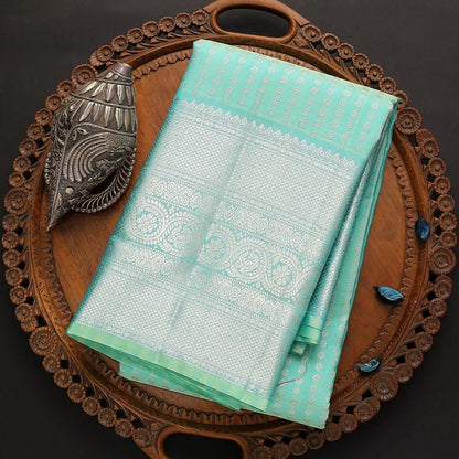 Trandy Firozi Soft Silk Saree With Beautiful Blouse Piece